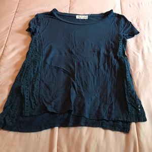 Blue t shirt with cute accent embroidery